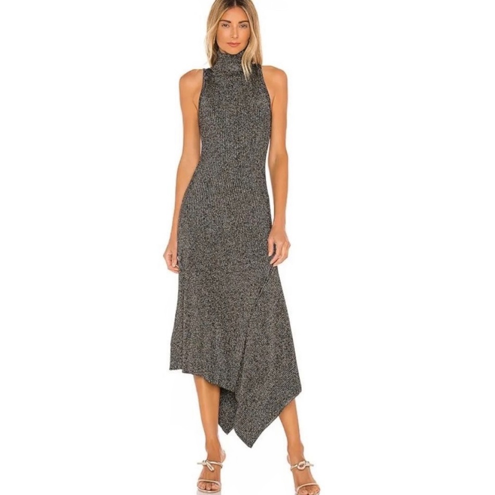 ALC metalic black and silver ribbed knit dress. NEW with tags. Size S/P